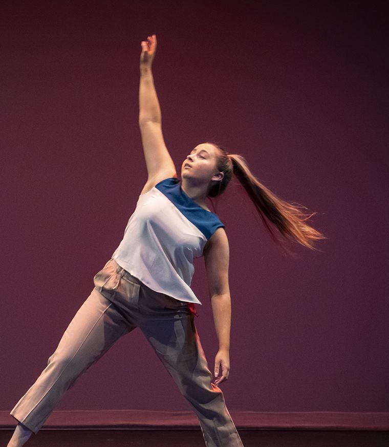 Kate Lawler, junior ballet teacher, performing on stage